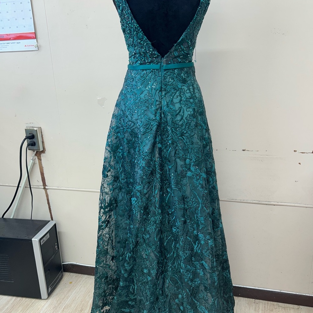 Elegant Teal Evening Gown GLS prom dress - Picture 4 of 6